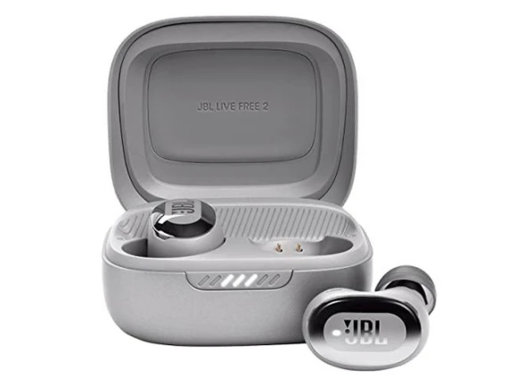 Live Free 2 TWS Silver Wireless Earbuds — Wireless Earbuds, JBL