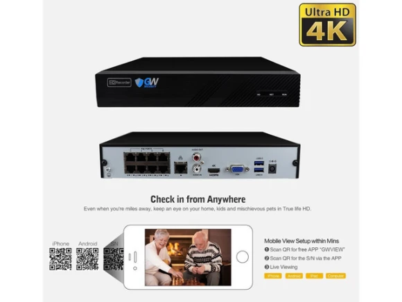 NVR Kit with 8 Cameras and 2TB HDD — Security Camera, GW Security