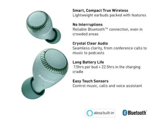 True Wireless Bluetooth Earphones — Wireless Earbuds, Panasonic