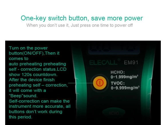 Formaldehyde and TVOC Gas Detector/Meter — Air Quality Monitor, ELECALL