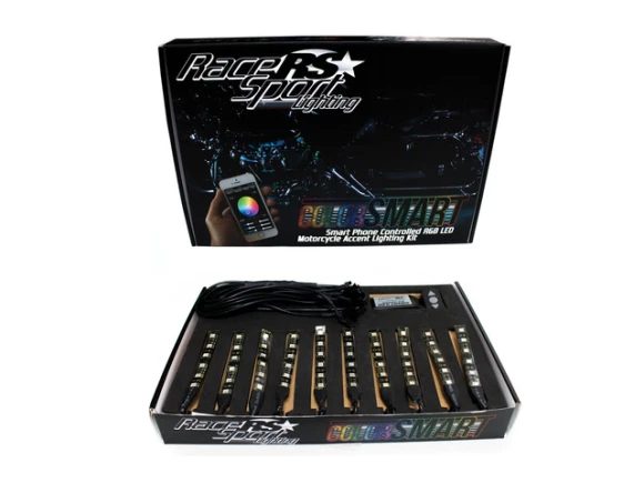 Motorcycle RGB LED Lighting Kit — LED Strip Lights, Race Sport