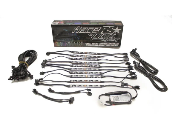 Motorcycle RGB LED Lighting Kit — LED Strip Lights, Race Sport