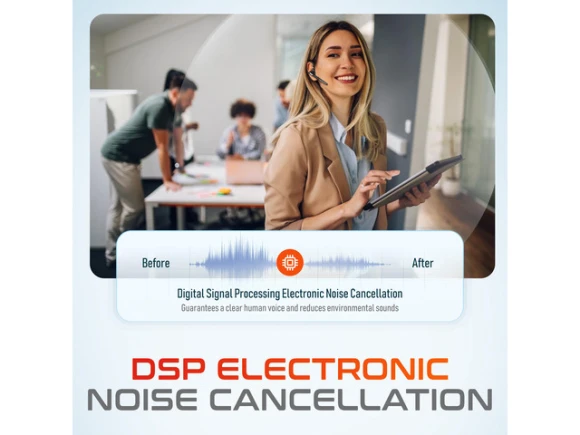 Wireless Computer Headset, Black — Wireless Earbuds, Delton