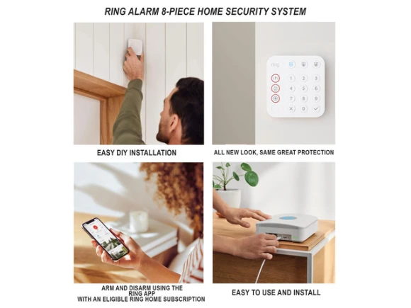 8-Piece Alarm System — Security Monitoring, Ring