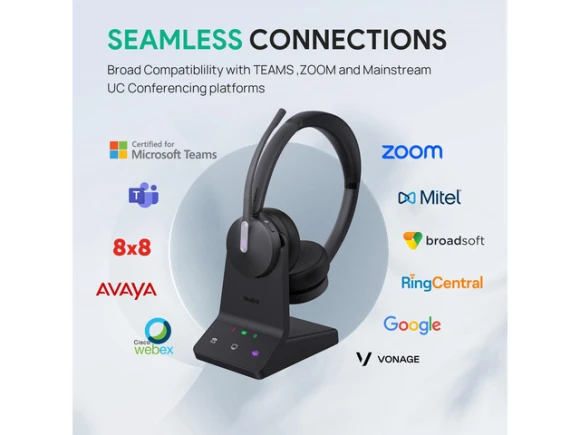 DECT Hybrid Wireless Headset — Wireless Earbuds, Yealink