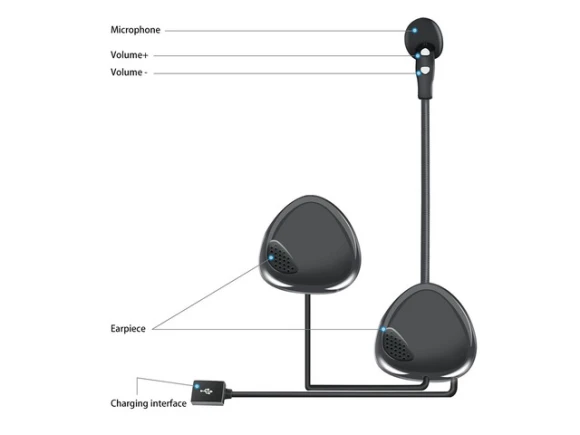 Motorcycle Helmet Headset — Wireless Earbuds, VNETPHONE