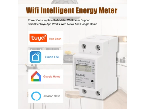 Single-Phase DIN Rail WiFi Energy Meter — Energy Monitor, JinTaoRui
