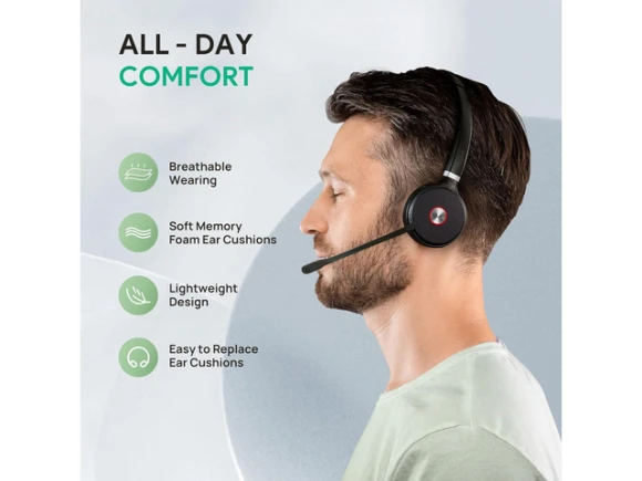 Wireless DECT Mono Teams Headset — Wireless Earbuds, Yealink