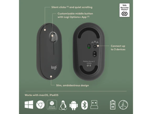 Wireless Keyboard and Mouse Combo — Bluetooth Keyboard, Logitech