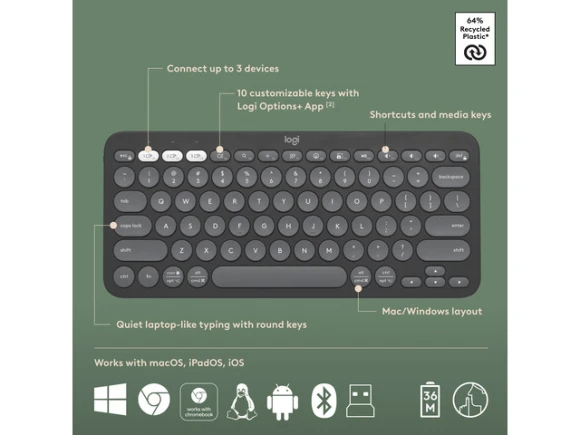 Wireless Keyboard and Mouse Combo — Bluetooth Keyboard, Logitech