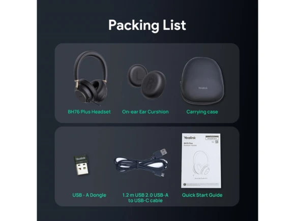 Bluetooth Headset — Wireless Earbuds, Yealink