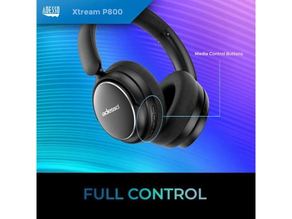 Foldable Bluetooth Headphones with Active Noise Cancellation — Wireless Earbuds, ADESSO