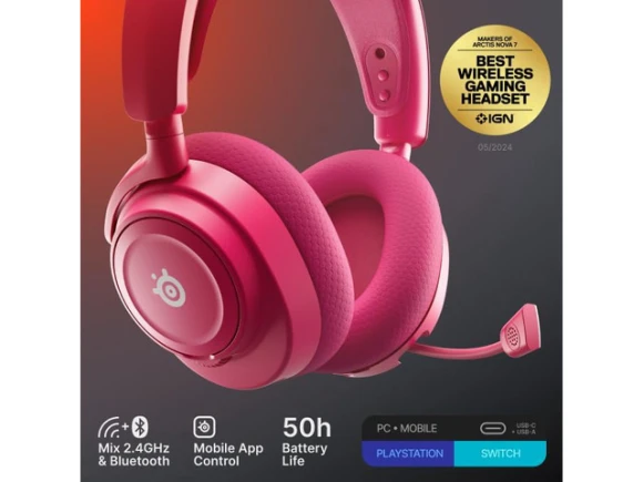 Gen 2 Magenta Wireless Gaming Headset — Wireless Earbuds, SteelSeries