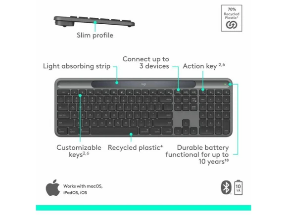 Wireless keyboard — Bluetooth Keyboard, Logitech