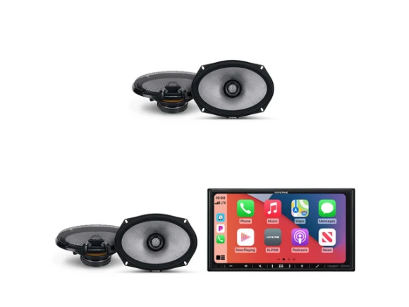 7-Inch Multimedia Receiver with Coaxial Speakers — Car Infotainment System, Alpine