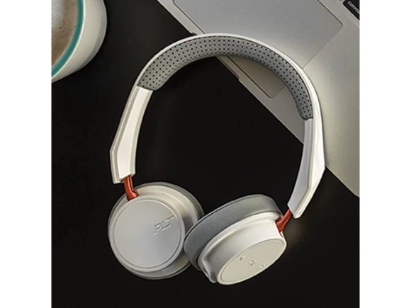 Bluetooth Wireless Headphones, White/Orange — Wireless Earbuds, Plantronics