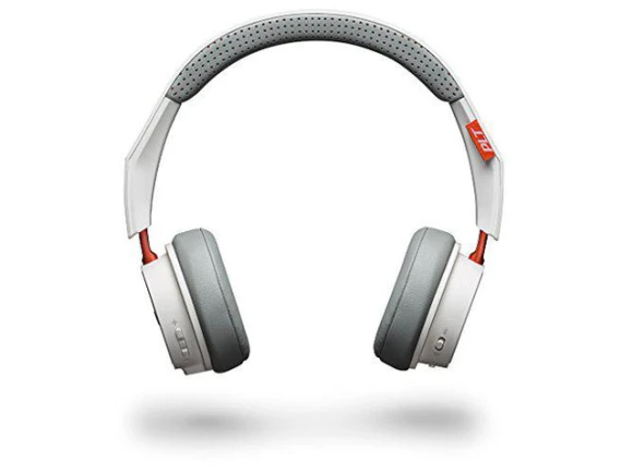 Bluetooth Wireless Headphones, White/Orange — Wireless Earbuds, Plantronics