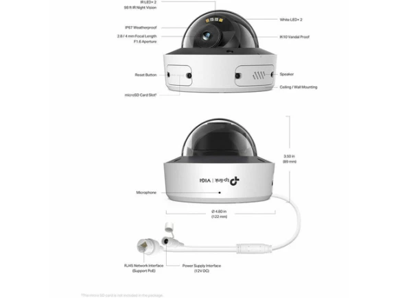 Dome Network Camera, 2.80 mm Fixed Lens — Security Camera, TP-Link
