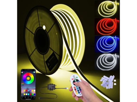 LED Neon Rope Light, 100 ft, Multi-color (16) — Smart Outdoor Lighting, Yescom