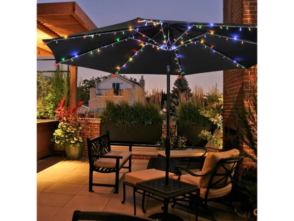Patio Umbrella Solar String Light — Smart Outdoor Lighting, Yescom