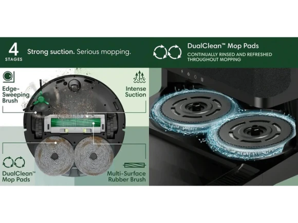 Robot Vacuum and Mop with AutoWash Dock — Robot Vacuum, iRobot