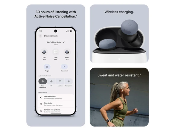 Wireless Bluetooth earbuds, Moonstone — Wireless Earbuds, Google