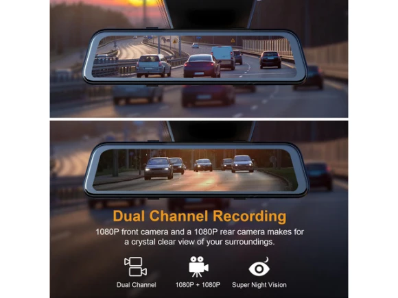 Dual Mirror Dash Camera — Dash Cam, Rexing