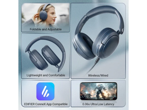Hybrid ANC True Wireless Over-Ear Bluetooth Headphones — Wireless Earbuds, EDIFIER
