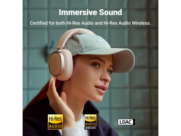 Over-Ear Bluetooth Headphones, Pink — Wireless Earbuds, EDIFIER