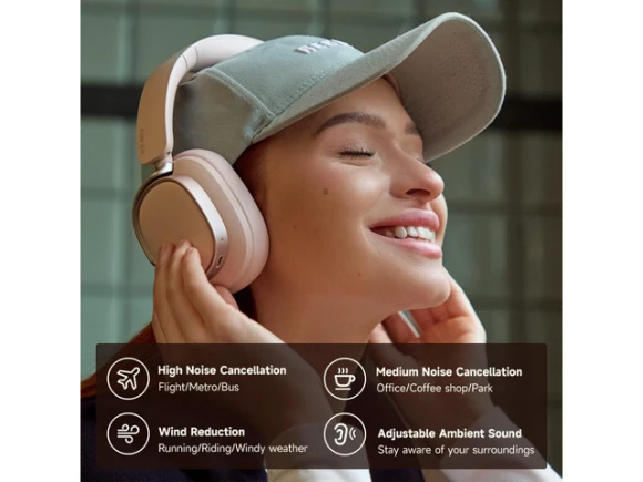 Over-Ear Bluetooth Headphones, Pink — Wireless Earbuds, EDIFIER