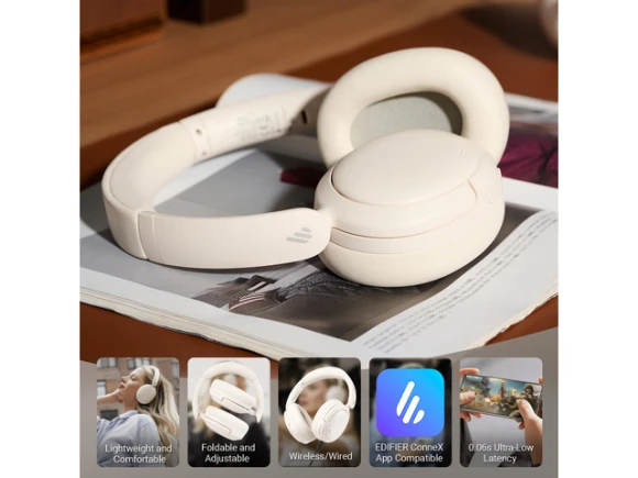 V80 Hybrid Active Noise Cancelling True Wireless Bluetooth Over-Ear Headphones — Wireless Earbuds, EDIFIER