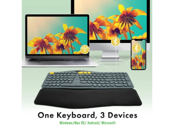 Wireless Ergonomic Split Keyboard — Bluetooth Keyboard, J-Tech Digital