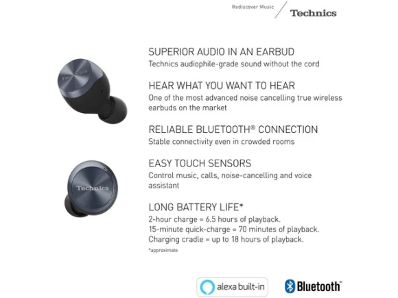 True wireless earbuds — Wireless Earbuds, Technics