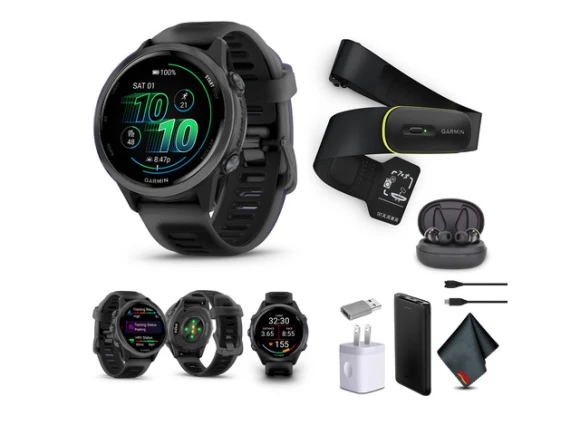 42 mm Black Smart Watch with Air Pro TWS Truly Wireless EarBuds — Smart Watch, Garmin