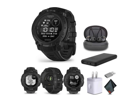 45mm Solar Tactical Edition Smart Watch Bundle with Air Pro TWS Wireless Earbuds — Smart Watch, Garmin