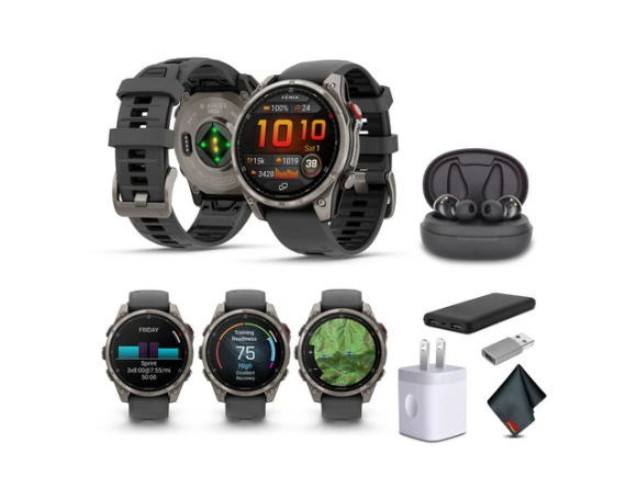 47mm GPS Smartwatch, Titanium Bundle — Smart Watch, Garmin
