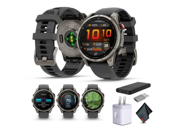 47mm Smartwatch, Sapphire, Titanium Bundle — Smart Watch, Garmin