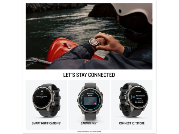 47mm Smartwatch, Sapphire, Titanium Bundle — Smart Watch, Garmin