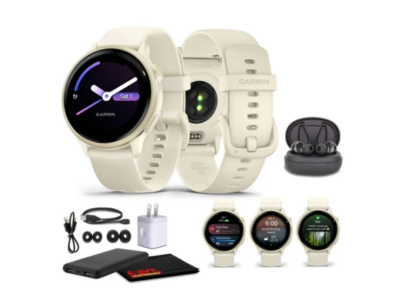 Smart Watch in Lunar Gold with Bone Silicone — Smart Watch, Garmin