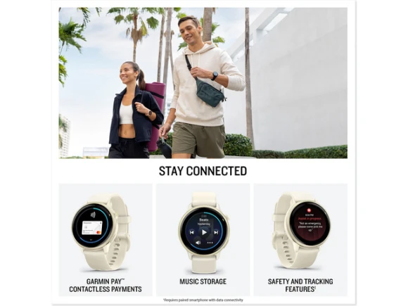 Smart Watch in Lunar Gold with Bone Silicone — Smart Watch, Garmin
