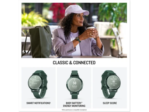 Smartwatch, Jasper Green, Women’s Bundle — Smart Watch, Garmin