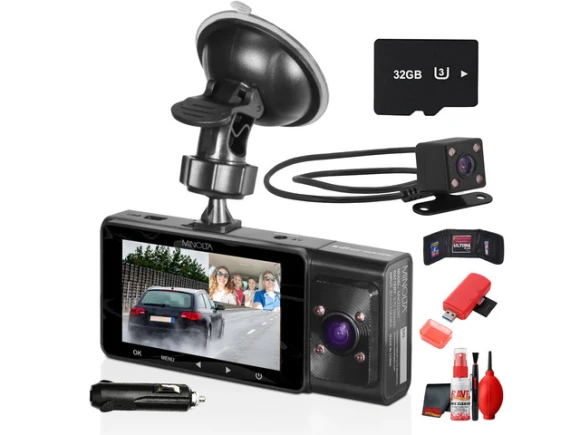 3-Channel Dash Camera — Dash Cam, Minolta
