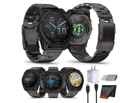 47 mm Oxford Brown Titanium Smartwatch — Smart Watch, Garmin