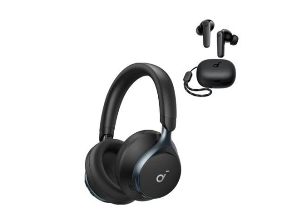 Active noise cancelling headphones and true wireless earbuds bundle — Wireless Earbuds, Soundcore