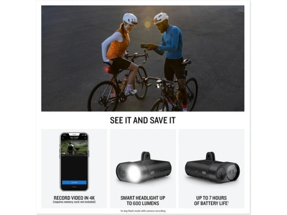 Cycling light and camera bundle — Smart Bike Light, Garmin