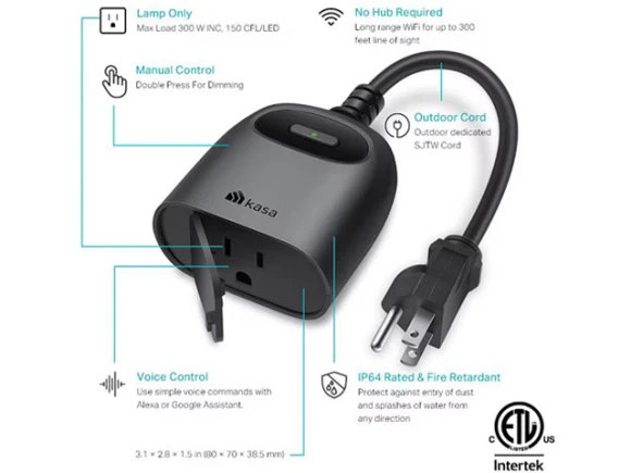 Outdoor Smart Dimmer Plug — Smart Plug, TP-Link