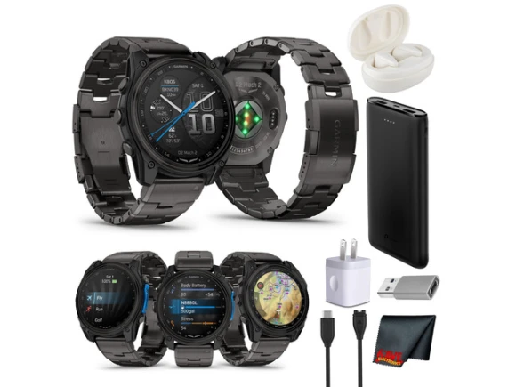 Smartwatch, 51 mm, Carbon Grey, Titanium Bundle — Smart Watch, Garmin