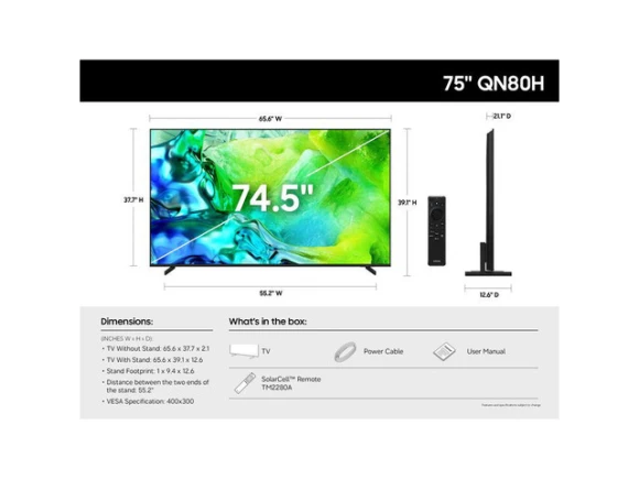 75-inch 4K UHD Smart TV — Smart TV, Samsung