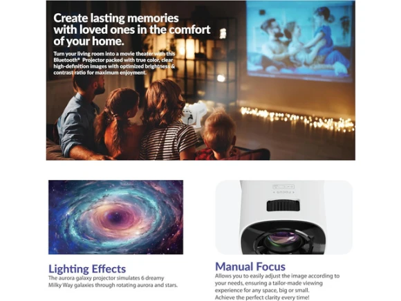 720p Wi-Fi and Bluetooth Projector — Smart Projector, Supersonic