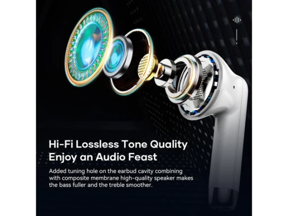 Bluetooth Wireless Earphones, White — Wireless Earbuds, ROCK